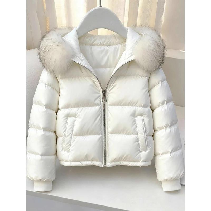 冬季简约设计感毛领棉服短外套女时尚百搭棉衣气质轻熟风别致棉袄