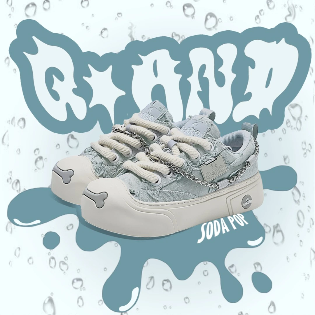 【陈浚铭同款】奇安达新款潮流复古女鞋百搭帆布厚底增高板鞋大头鞋