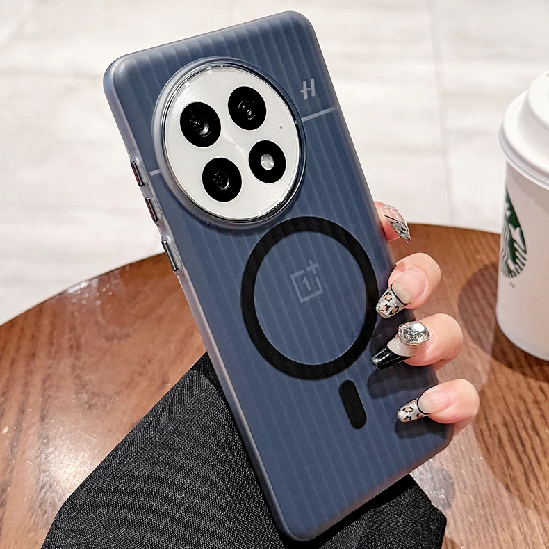 磁吸瓦楞适用一加13手机壳新款一加1+13T磨砂透明Ace5pro防摔硬壳