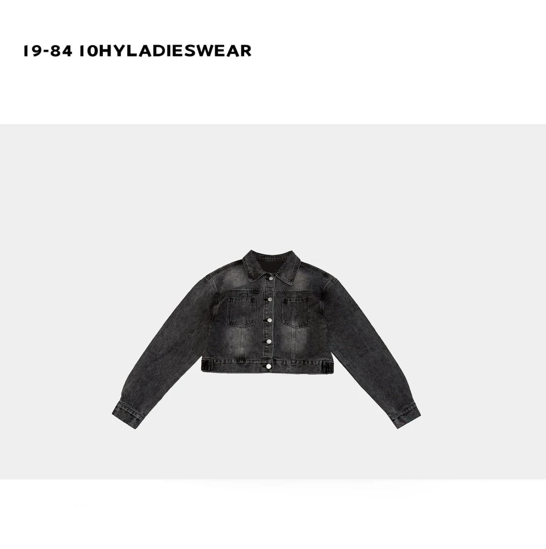 HYLADIESWEA《西部牛仔》  时尚复古设计师女款短款牛仔外套
