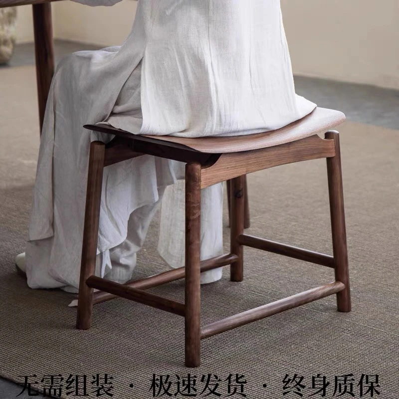 新中式实木凳子老榆木矮凳功夫茶凳长方形短凳禅意茶家具