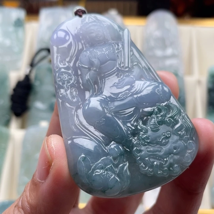翡翠未镶嵌挂件观音