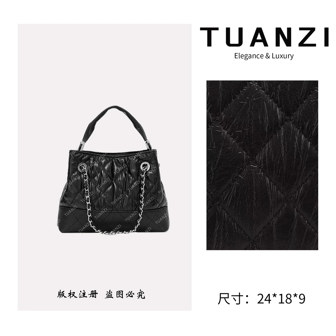 TUANZI『高端玩家』原创秋冬新款手提腋下包 ZT-D8039-泡芙黑