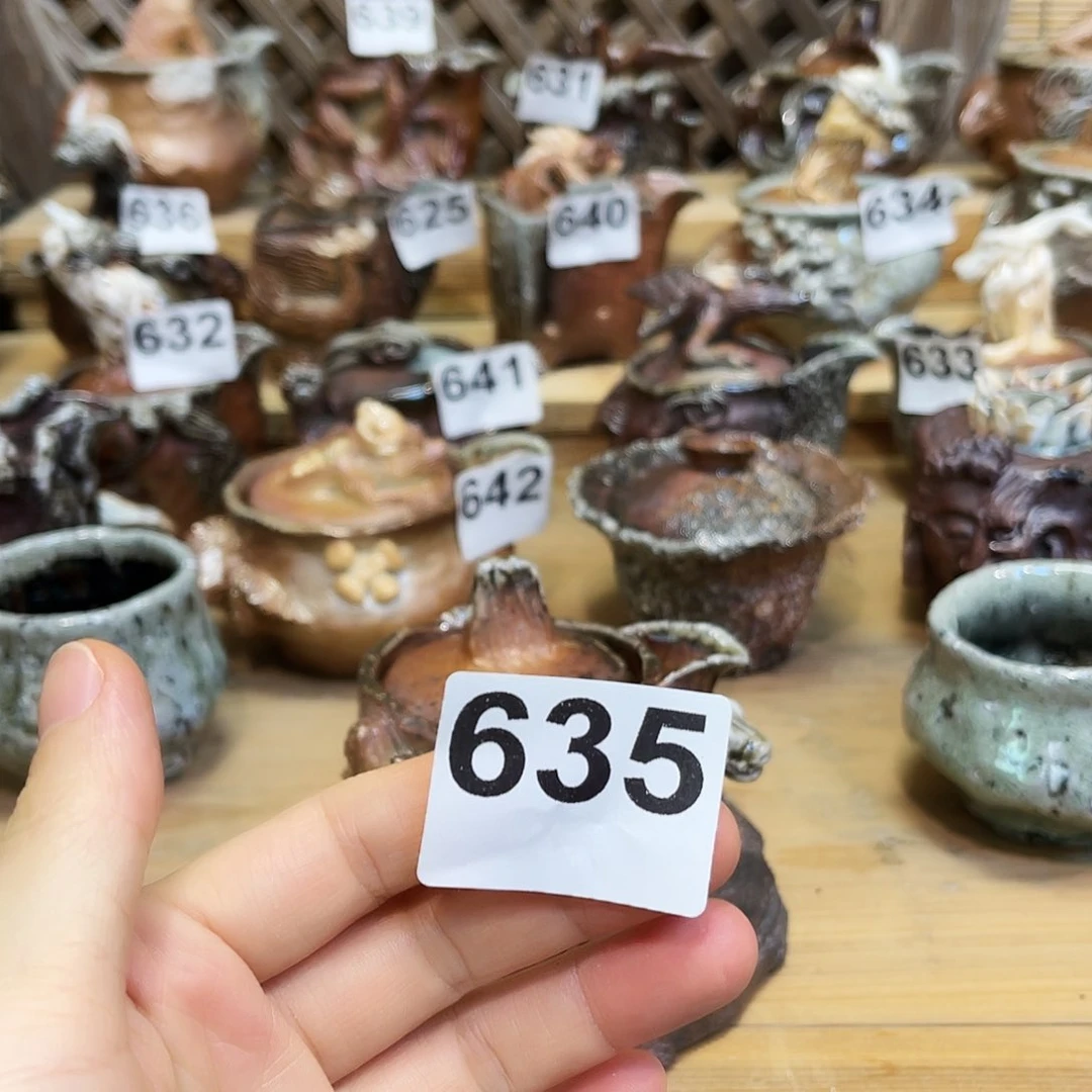 P***H杯柴烧粗陶手捏宝瓶