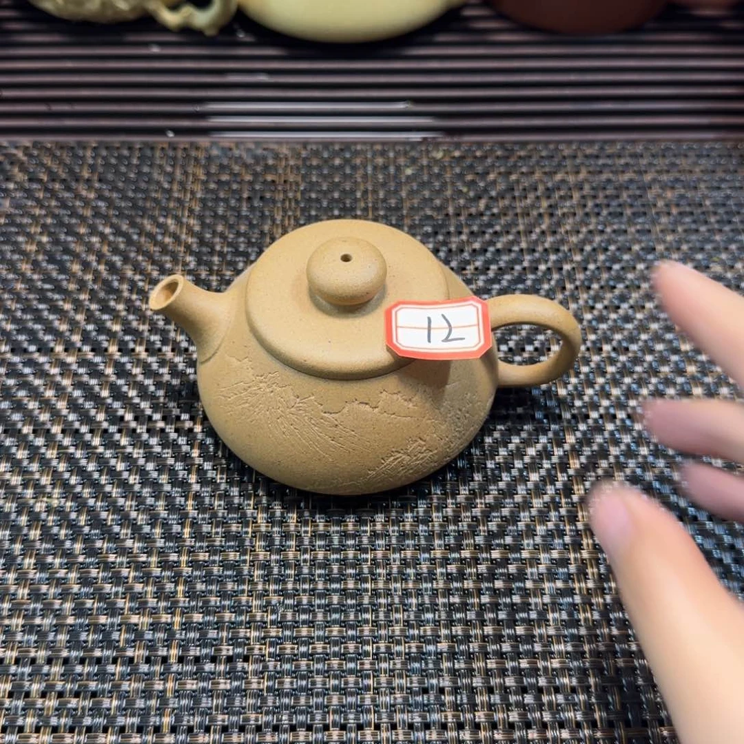紫砂茶壶12号福瓢刻绘