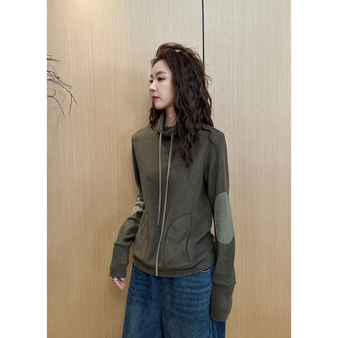 小静静一会【堆堆领抽绳卫衣】2025秋冬新款立领套头上衣 2511C7521