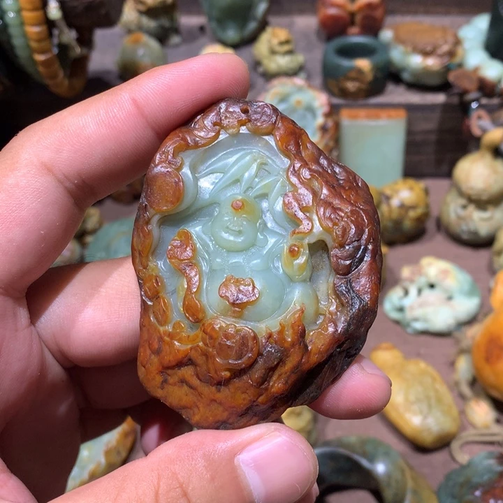 无***爸岫岩河磨玉（透闪石质玉）未镶嵌挂件