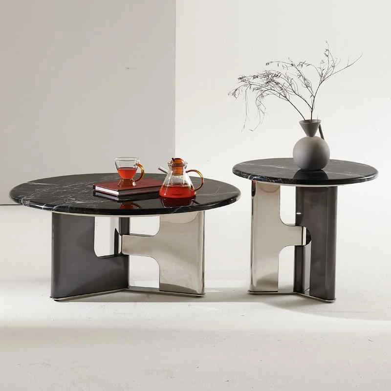 意式极简风轻奢客厅创意天然大理石茶几家用简约小户型高级感茶桌
