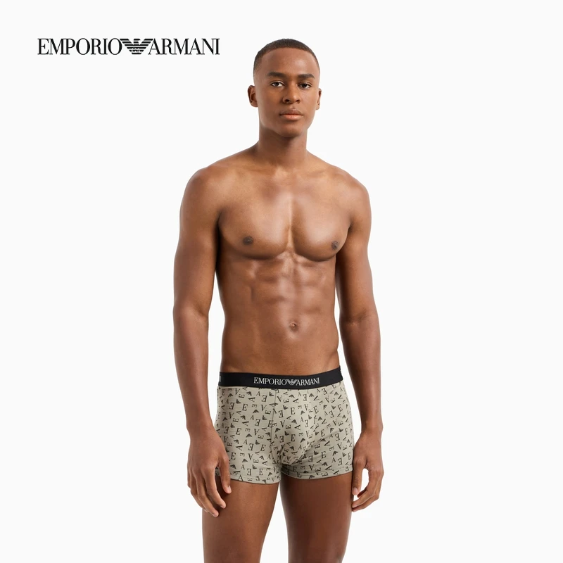 TC-EMPORIO ARMANI/秋冬新款男士三条装纯棉平角提花内裤套装