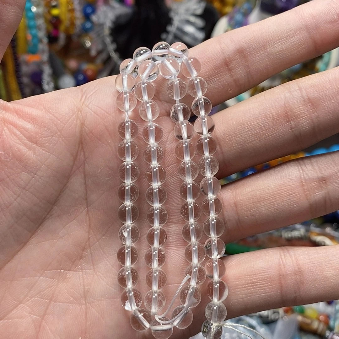 石英质玉未镶嵌，高透天然白水晶6mm，