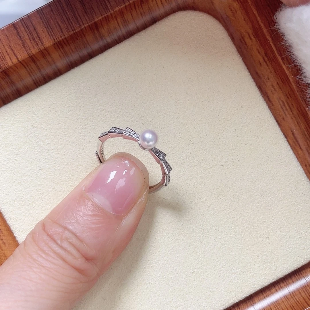 海水珍珠戒指银S925镶嵌