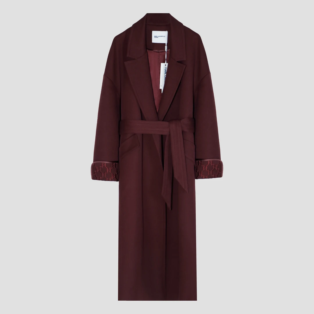 慵懒风系带袖口折叠大衣DLLFY6898