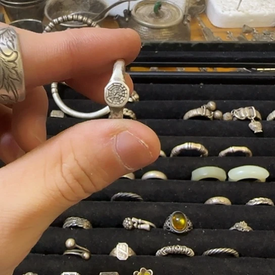 王***~足银木质足银戒指