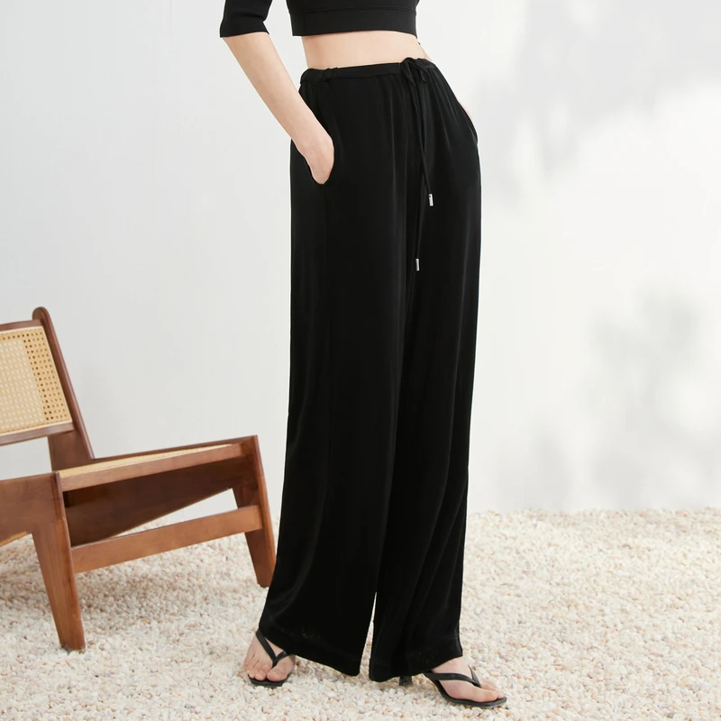 HPLY荷比俪夏季新款女率性垂感醋酸针织长裤HDD21410013-1