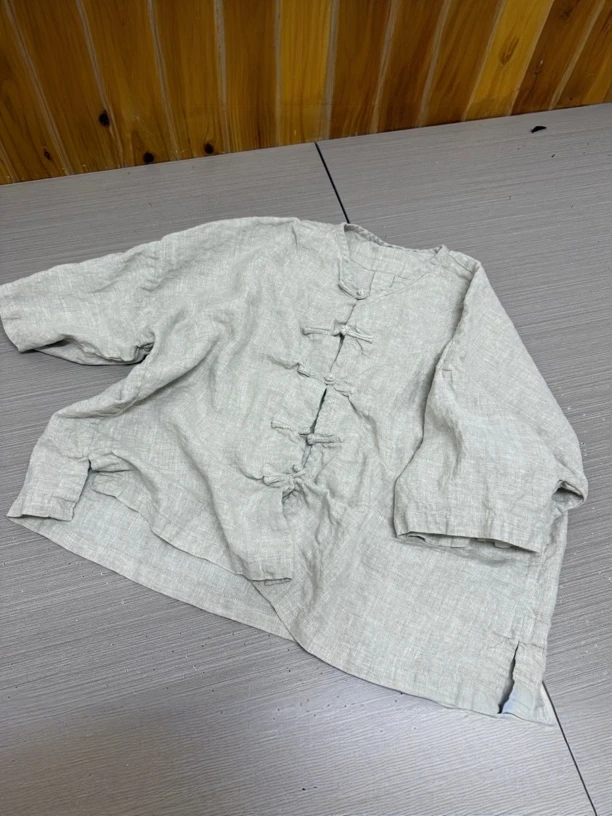 二囍古朴250617 对排扣娃娃衫