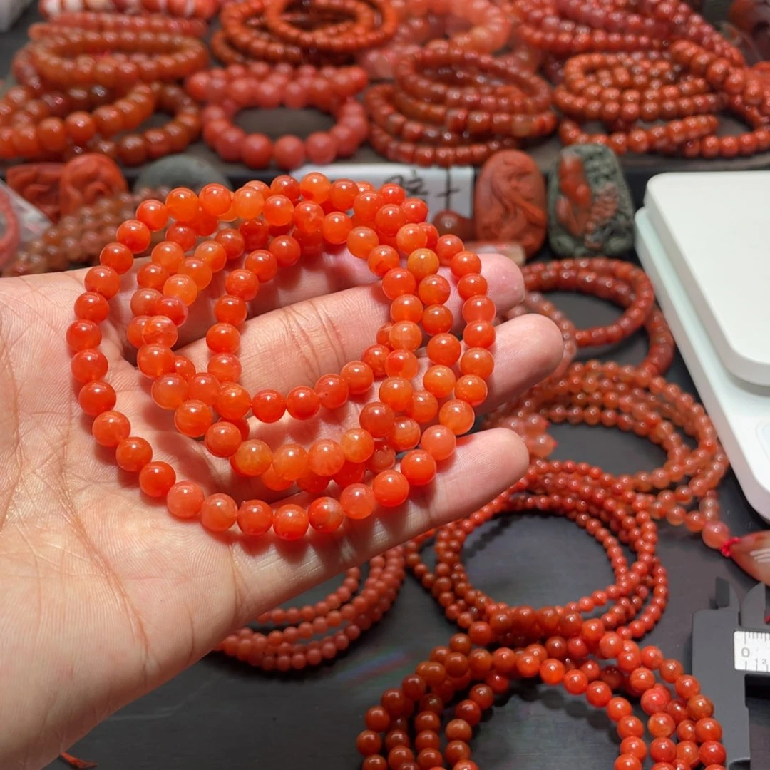 南红玛瑙手链未镶嵌
