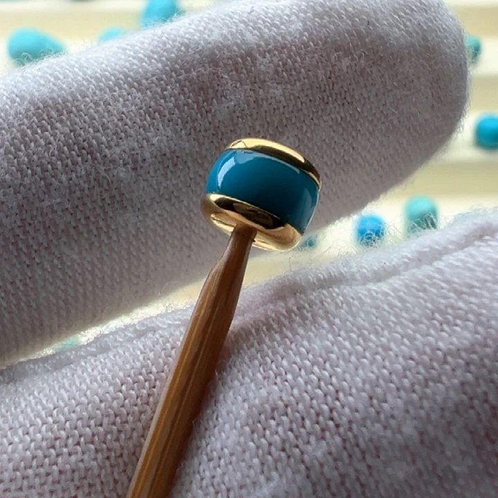 绿松石18K金镶嵌珠宝奇石6