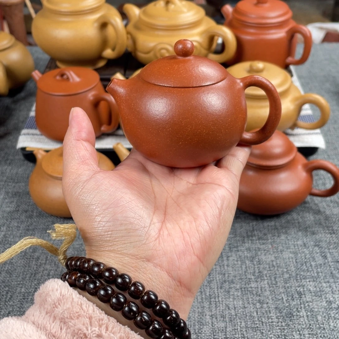 紫砂茶壶红降坡西施全手40目148