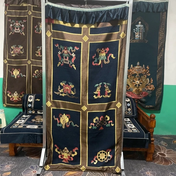 藏式吉祥八宝门帘加厚保暖