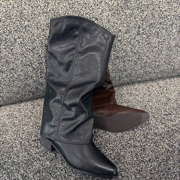 282-8357时装靴时尚加绒长靴短靴中筒休闲筒靴黑色