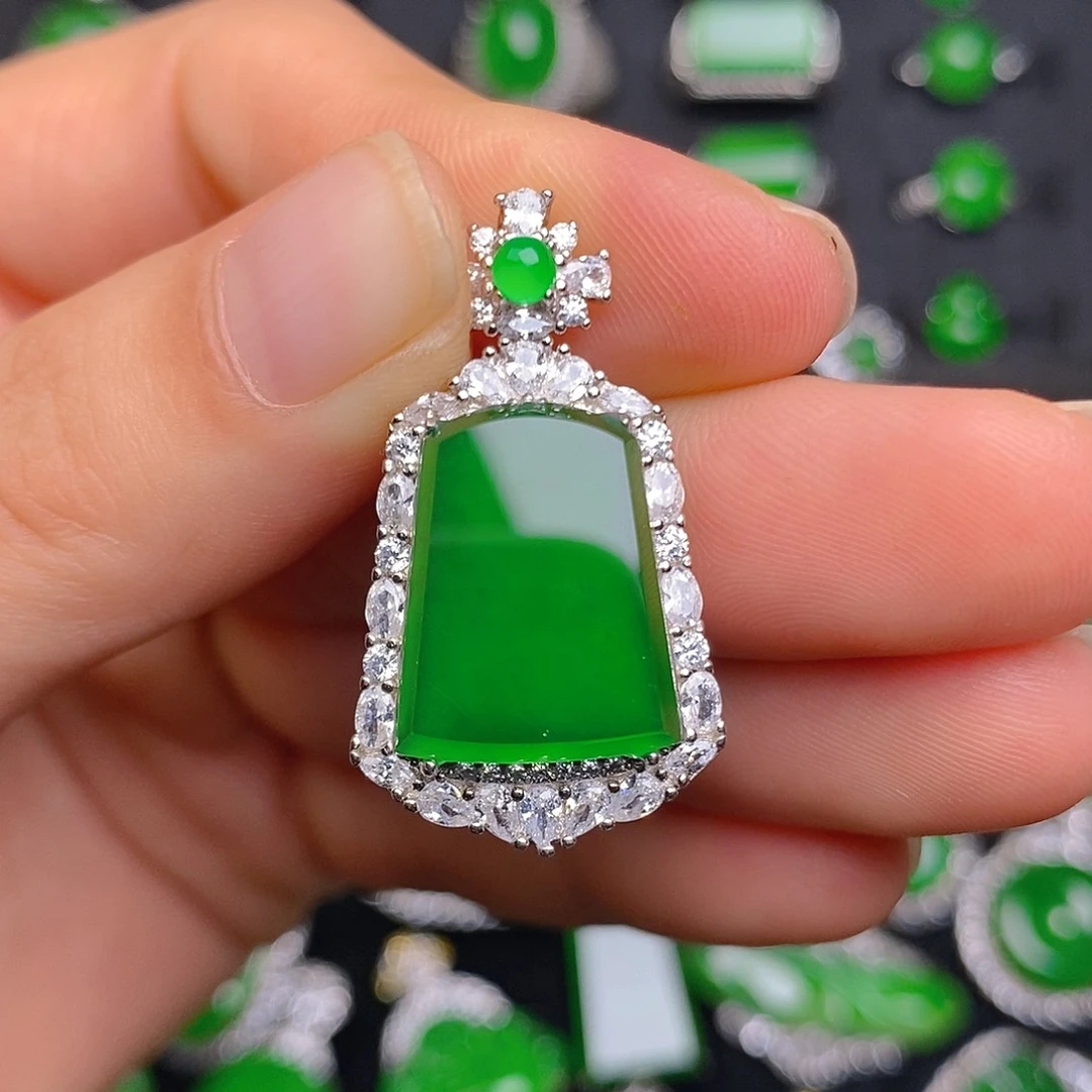 翡翠银S925镶嵌颈饰