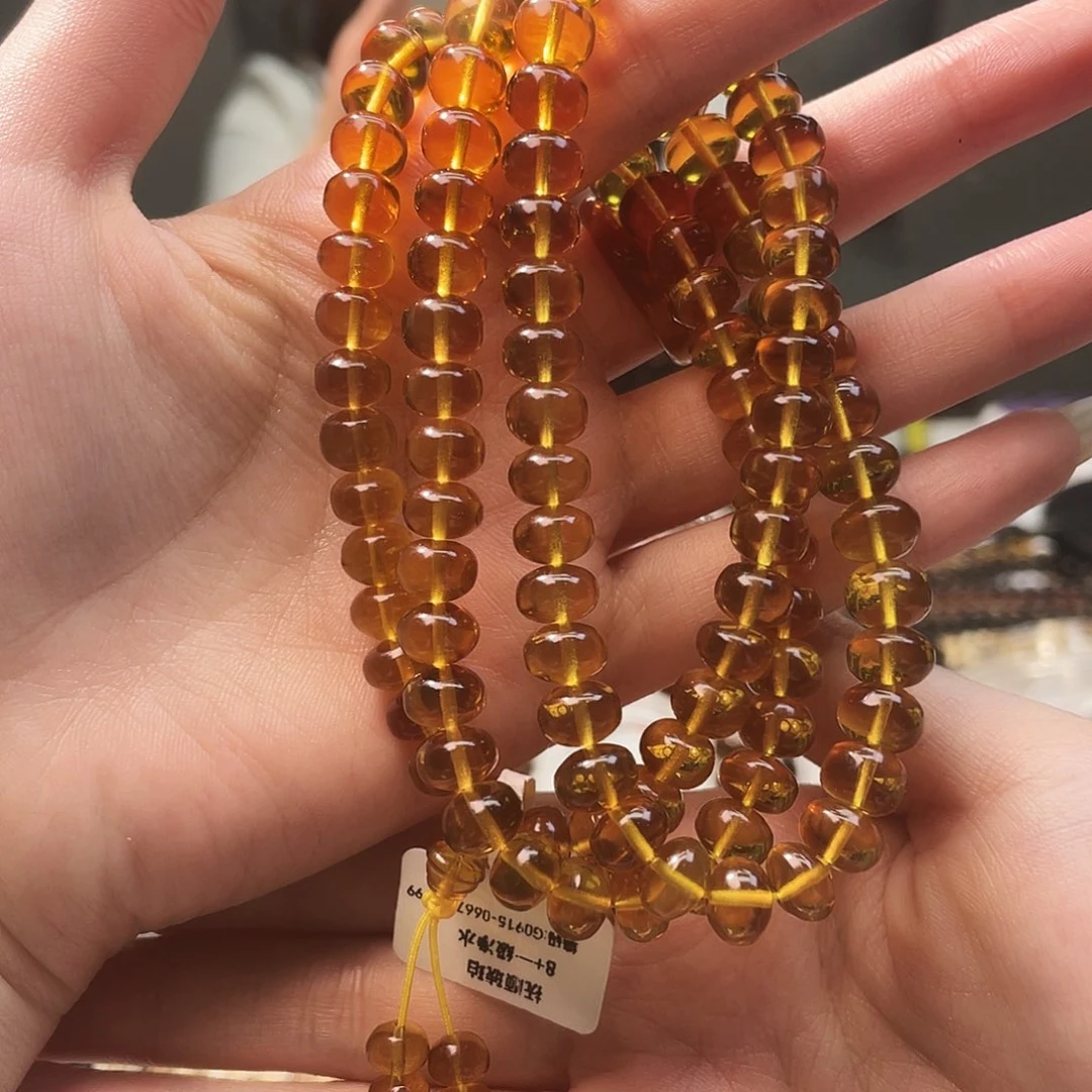 琥珀未镶嵌裸石抚顺琥珀8➕108一级净水金珀
