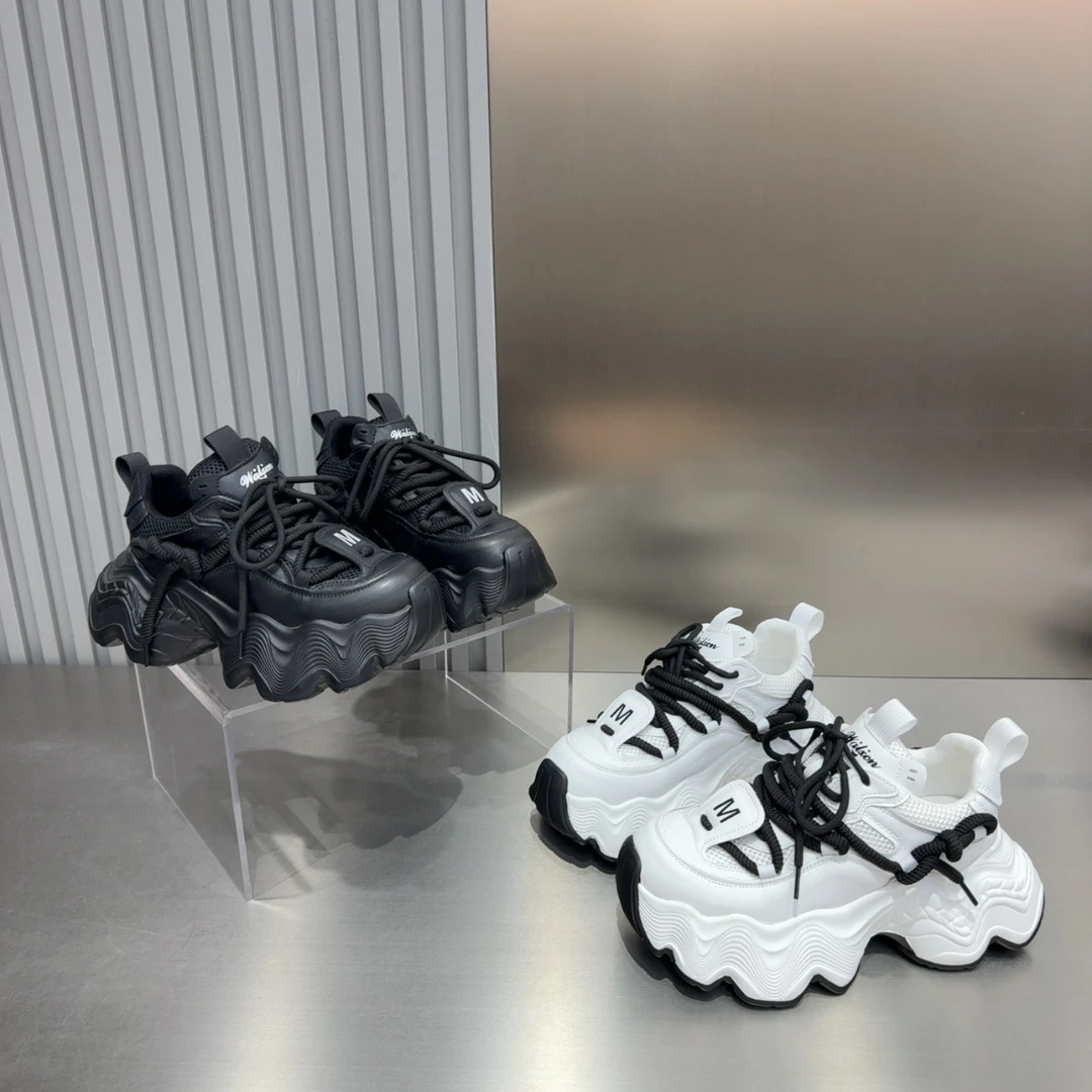 2025四季新款松糕厚底增高气质舒适透气小众设计感精致休闲老爹鞋