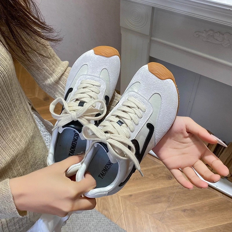 王一博同款5cm内增高系带休闲风大头阿甘德训鞋女鞋