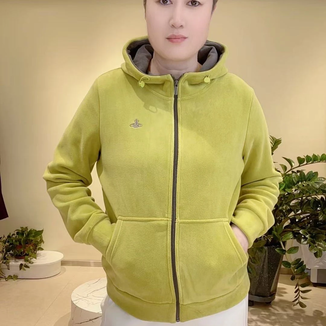嘉莉丹-2701#秋冬新款多色连帽抓绒衣保暖加厚弹力开衫休闲外套