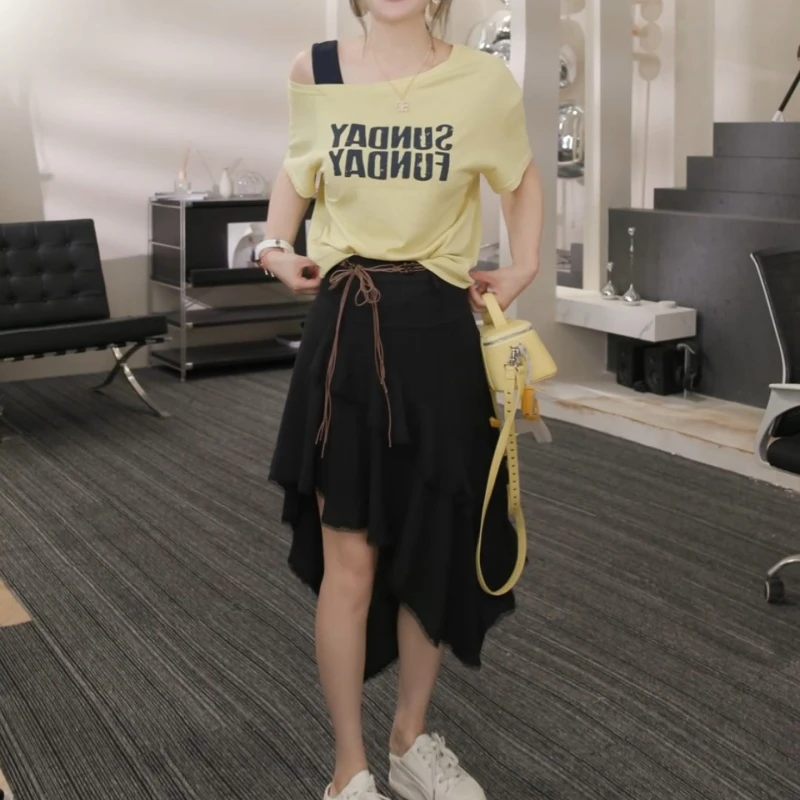 【云裳叠雪】2025新款休闲气质半身裙半裙LK2503629