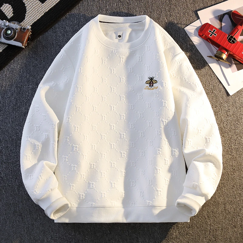 【高品质】秋冬新款百搭时尚潮流休闲圆领卫衣男WY909