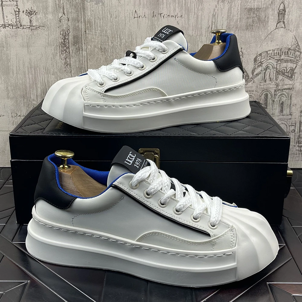 帆布鞋男2025夏季男鞋透气薄款板鞋厚底小白鞋潮流百搭运动休闲鞋