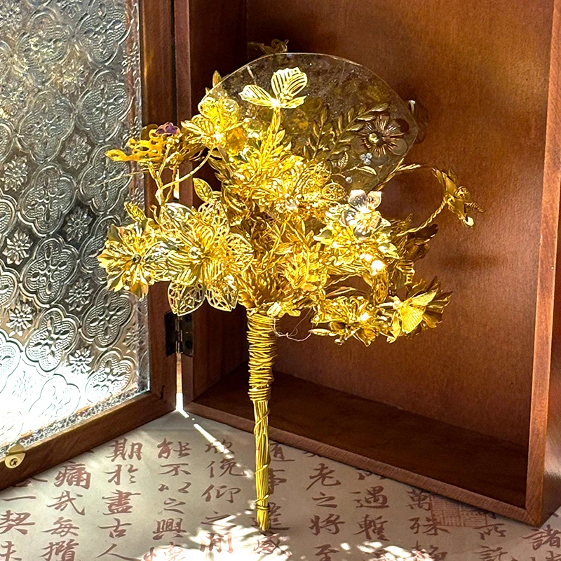 江梦原创[金络摇风]新中式手捧花国风新娘秀禾晨袍扇子结婚礼物