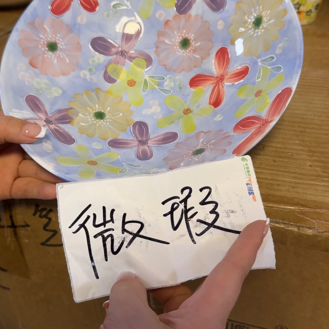 陶瓷濑户烧9.5英寸大深盘一只微瑕看图