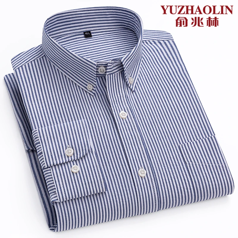 俞兆林【100%纯棉】春新泡泡纱男士长袖商务休闲衬衫男装全棉衬衣