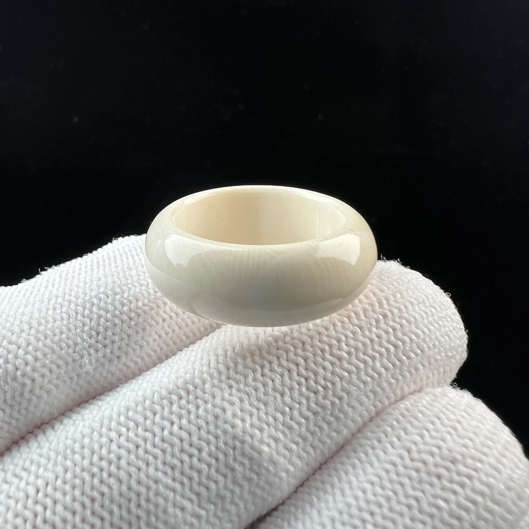 X6817天然猛犸牙跑环 戒圈17*8mm支持鉴定 假一罚四