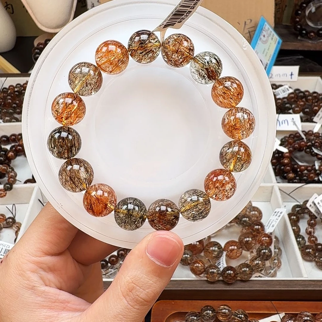 手链未镶嵌发晶天然水晶黑金超七直播间多样性发一