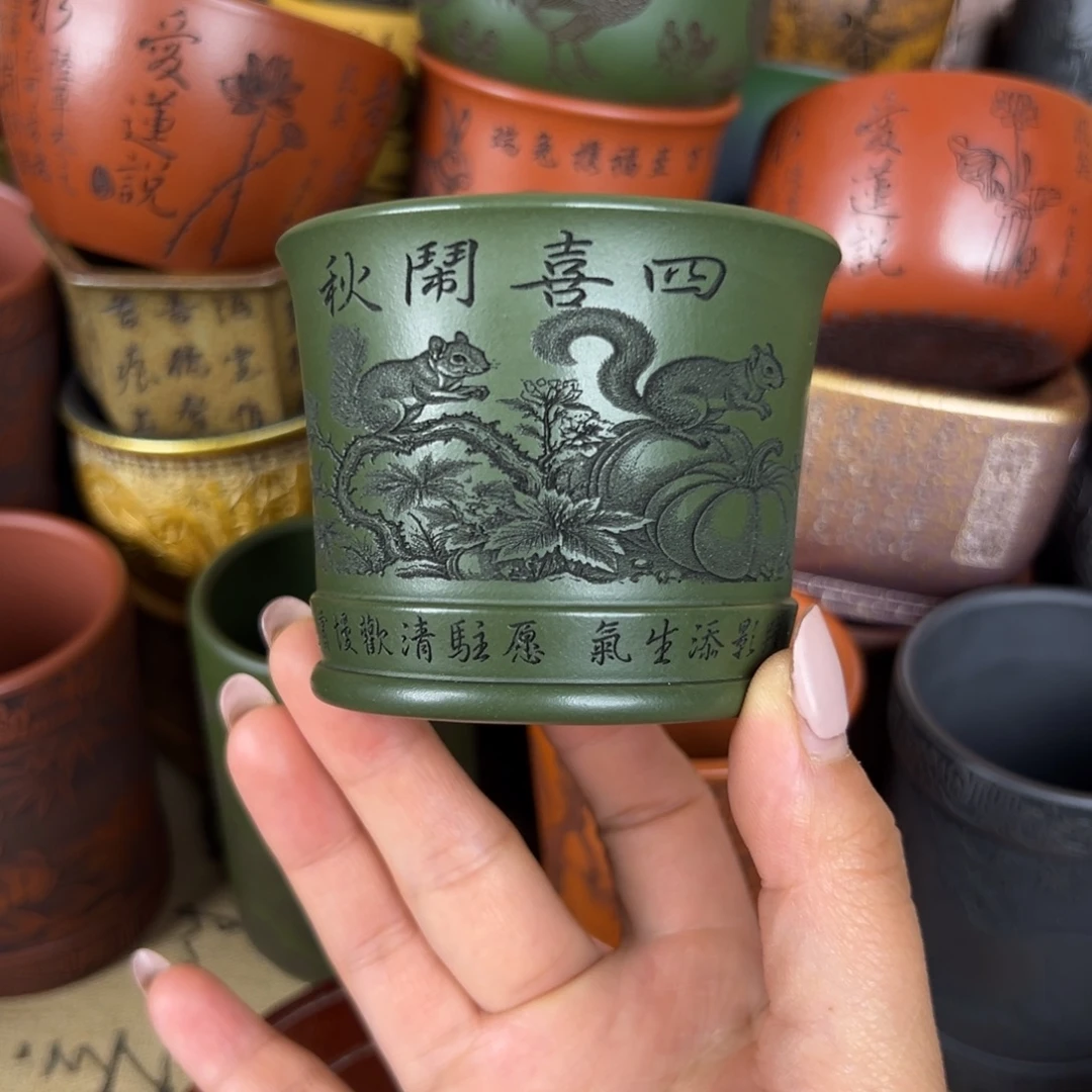 紫泥茶杯紫砂紫砂