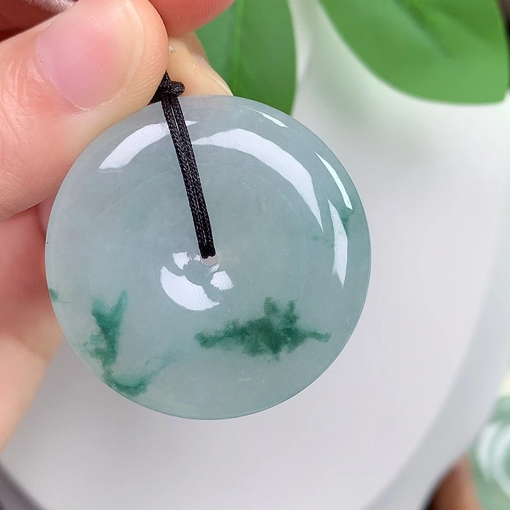 翡翠未镶嵌颈饰平安扣 36.5-6.2mm