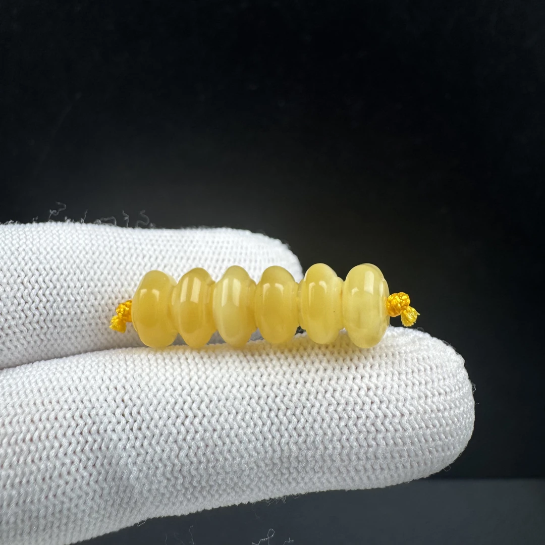 K4082天然原矿蜜蜡 隔珠9.5mm支持复检假一罚十