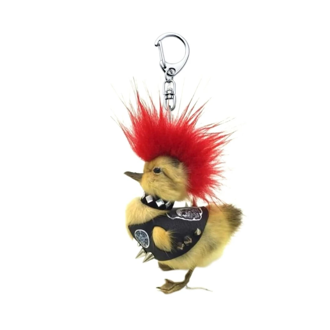 新款潮流鸭钥匙扣高颜值亚克力书包抽象挂饰情侣款搞