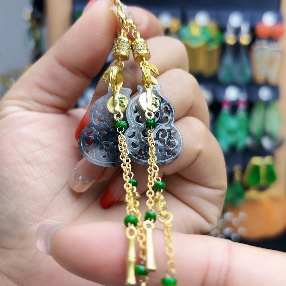 翡翠未镶嵌耳饰耳坠