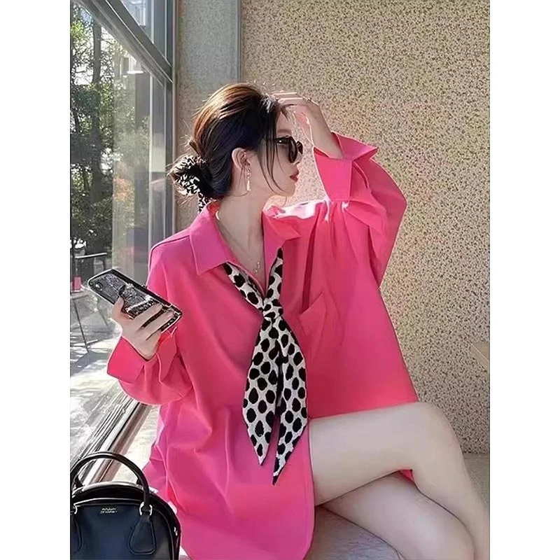 高级感独特气质长袖衬衫女宽松休闲百搭洋气上衣休闲2025春秋新款