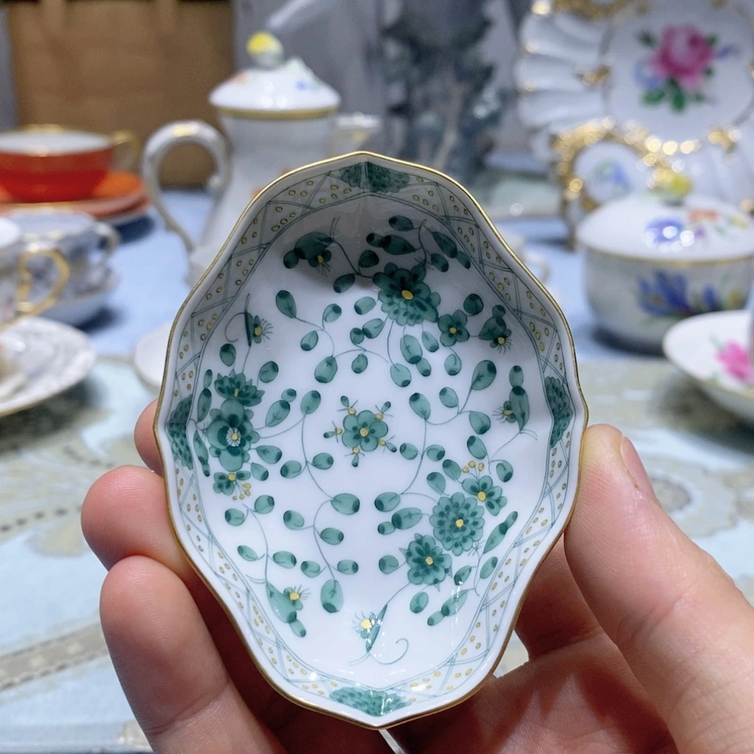 瓷片梅森一等印度之花蘸料碟