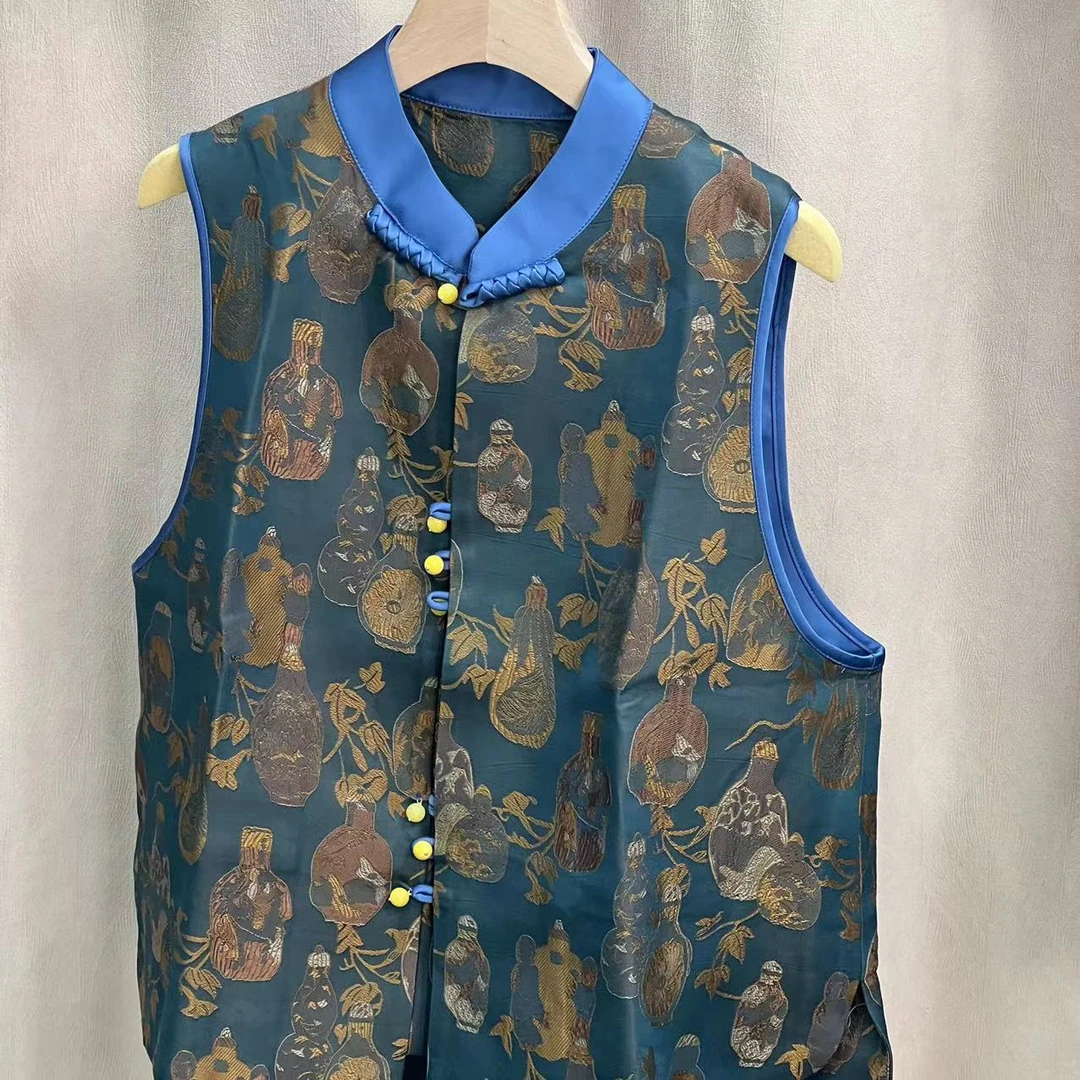 马甲-花信风  新中式盘扣复古刺绣 M 002