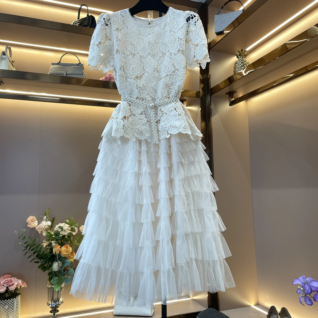 【花影凝香】[晖晖]轻奢设计师款优雅气质修身时尚收腰连衣裙-86302