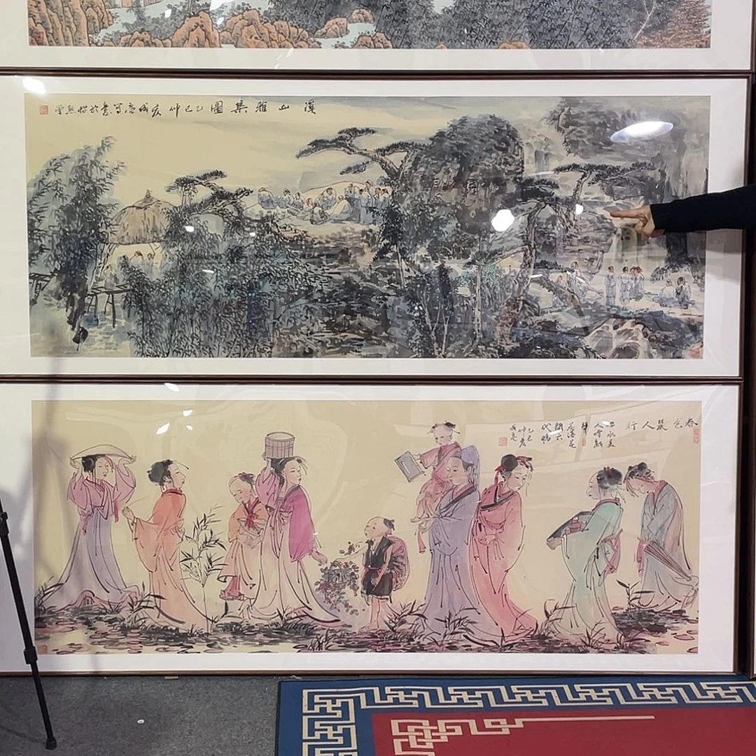文***农国画手绘画作品带框