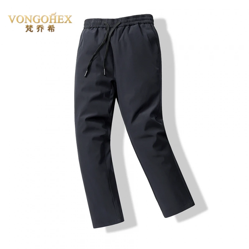 VONGOHEX加厚鹅绒休闲裤男士2025秋冬季新款保暖羽绒裤松紧百搭裤