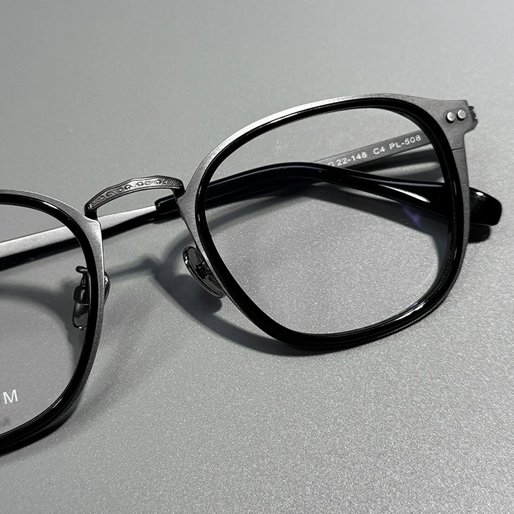 6字龙纹复古纯钛眼镜框超轻框眼镜防蓝光玳瑁色男士配近视高度数