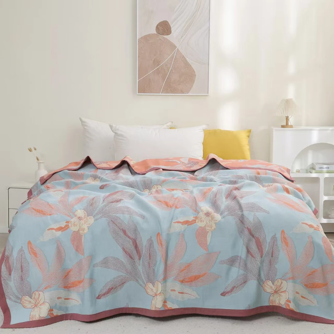 （心花怒放）220*240高端精品纱布床盖